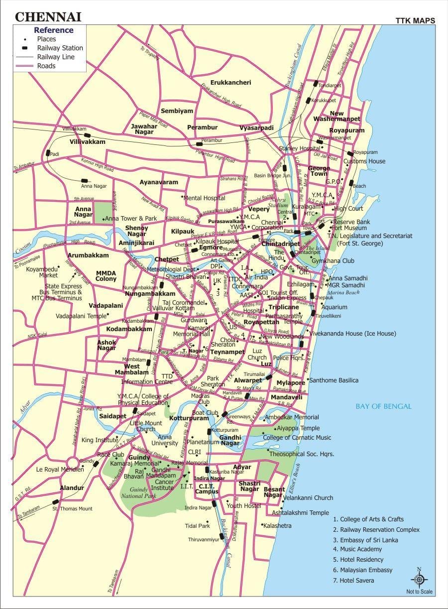 Chennai, sul mapa