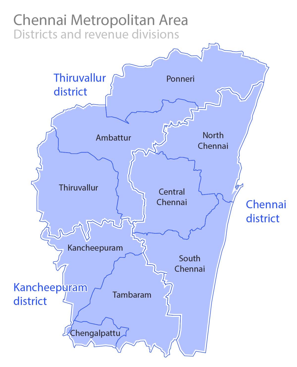Chennai limite mapa