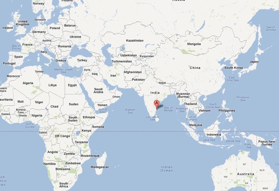 Chennai no mapa