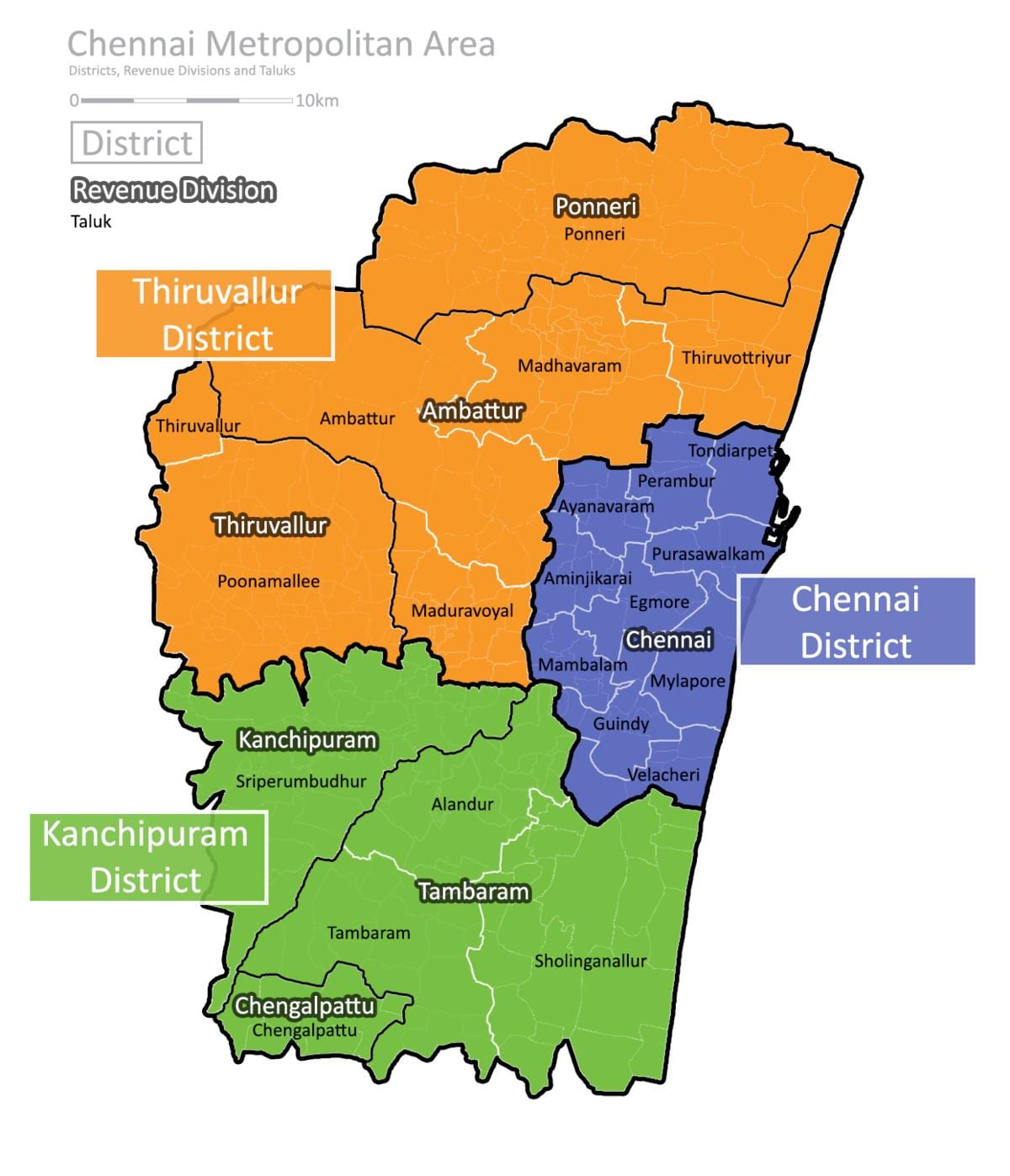 mapa de localização da Chennai