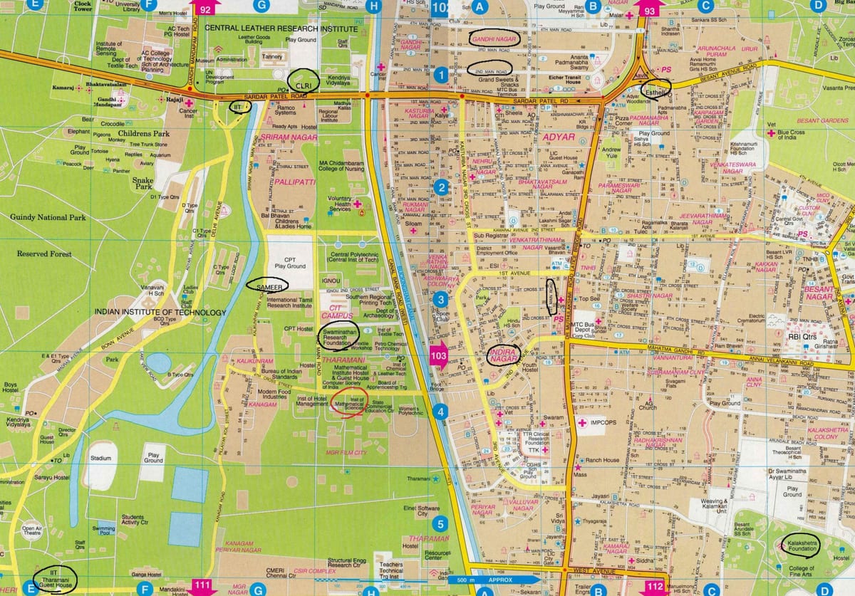 mapa detalhado de Chennai
