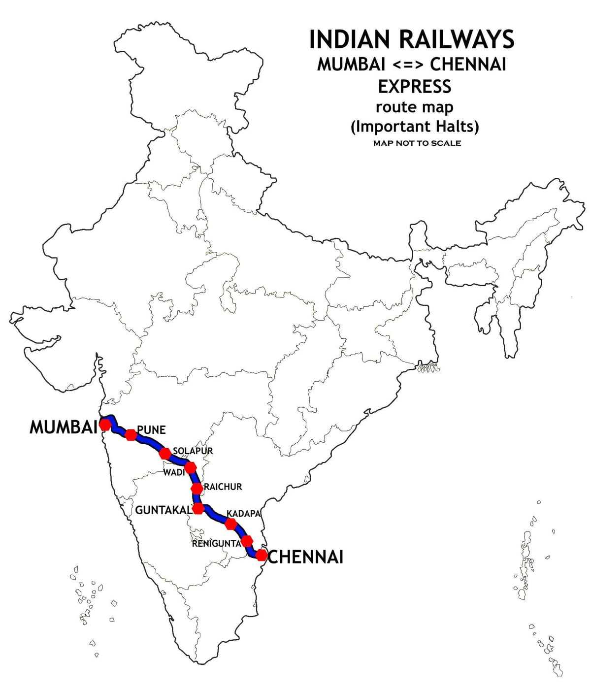 Mumbai para Chennai mapa