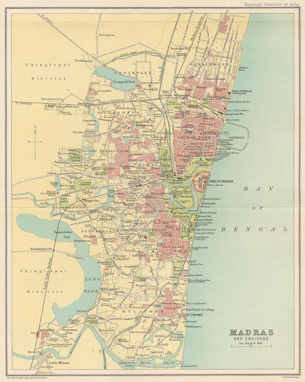 mapa de Madras
