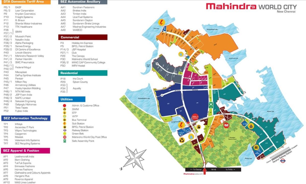 mapa da Mahindra cidade Chennai