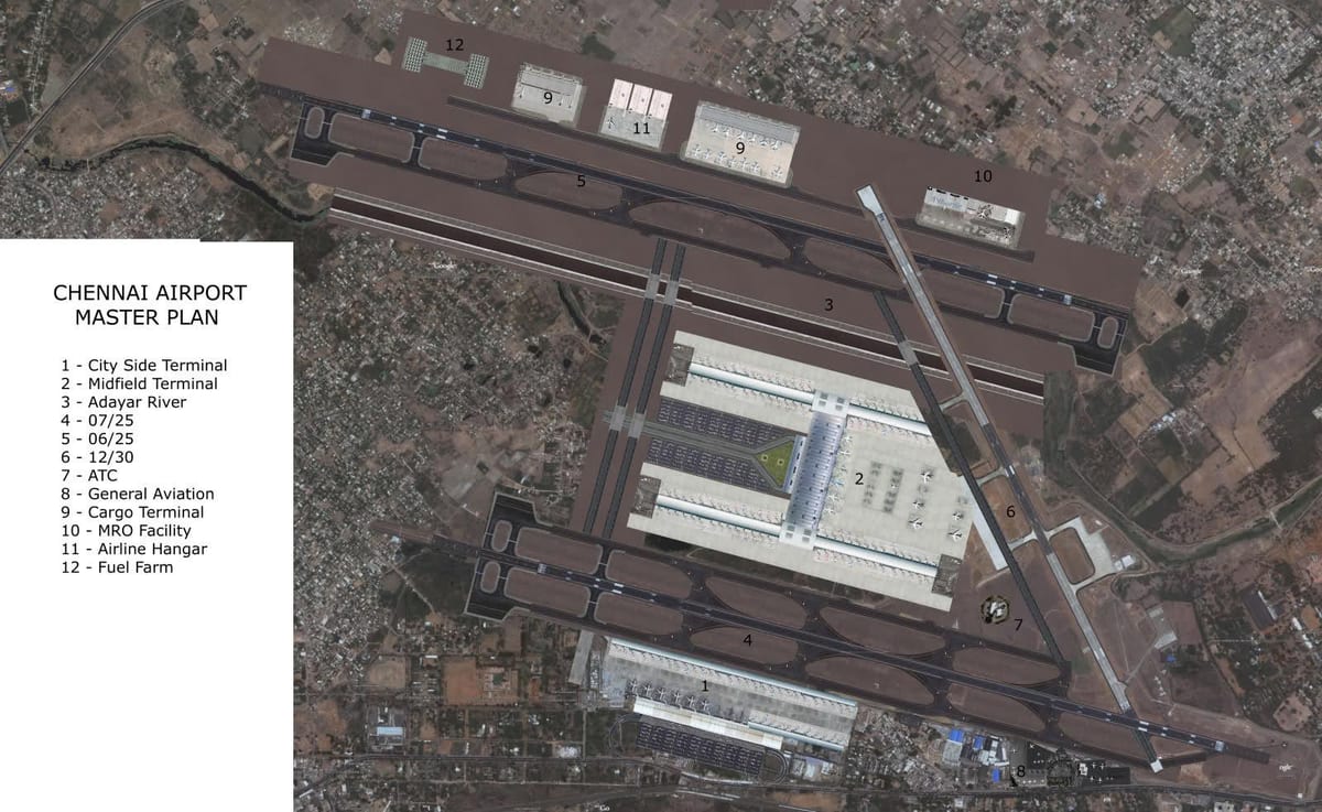 mapa do aeroporto de Chennai